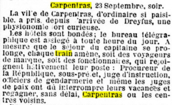 Article concernant la gare de Carpentras