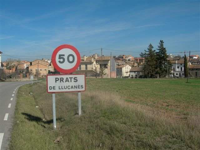 Panneau d'entrée à Prats de Lluçanès