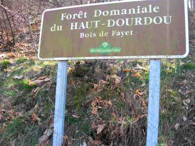 Fayet Entrée dans la forêt domaniale du Haut-Dourdou