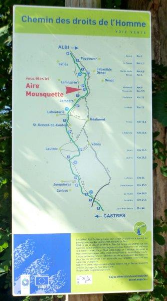 Agrandir l'image Panneau de l'aire de Mousquette Chemin des Droits de l'Homme