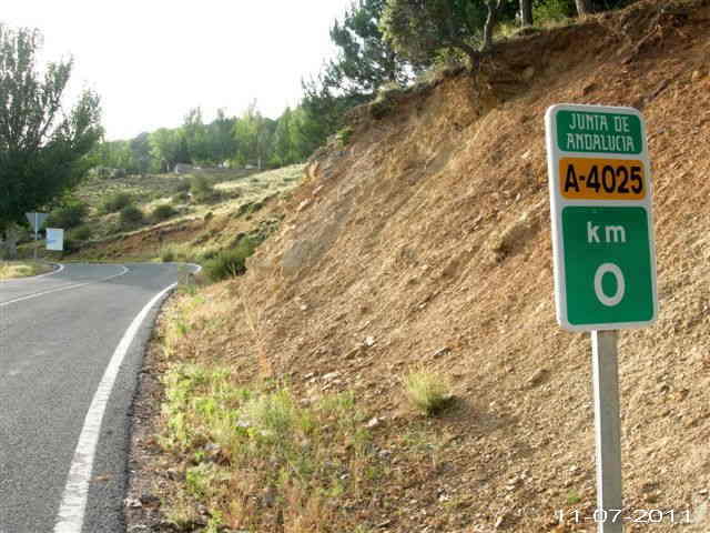 Km 0 A-4025 ancienne route du Pico Veleta