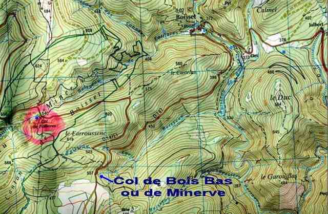 Col de Bois-Bas situé sur carte