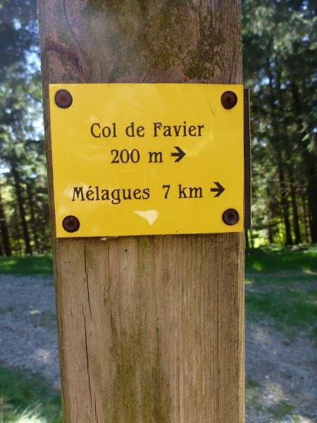Panonceau Col de Faviès 200 mètres