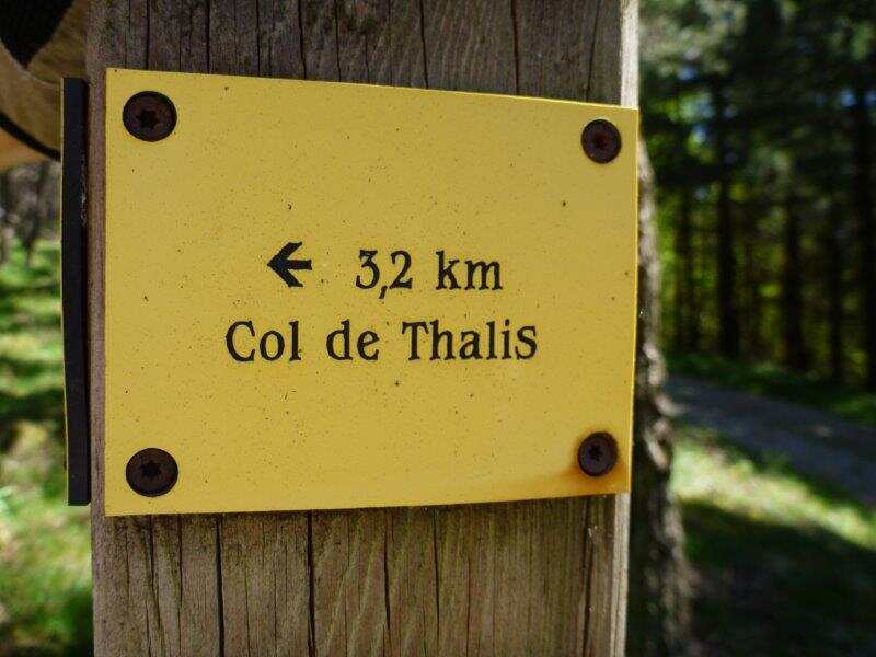 Panonceau directionnel Col de Thalis