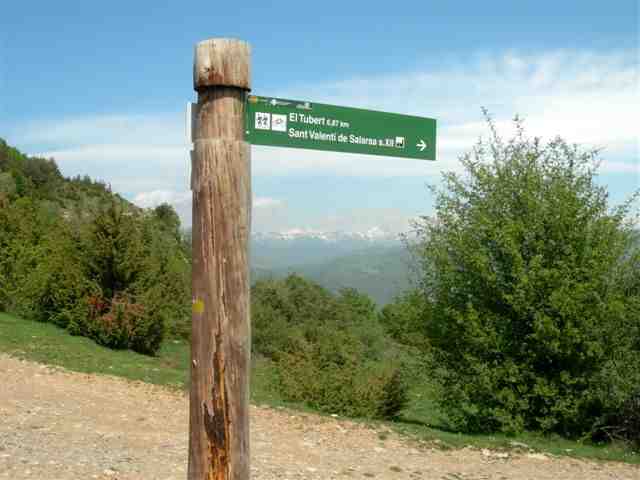 Panneau directionnel au Portell de les Roques